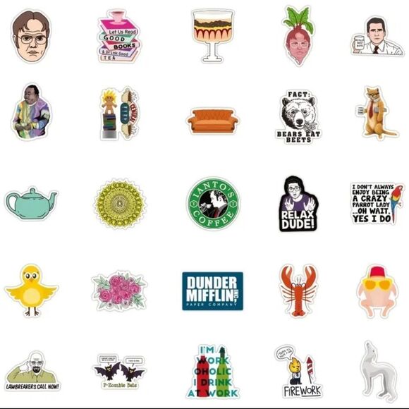 50 pc the fice TV show stickers Dunder Mifflin Friends and more - Picture 6 of 7